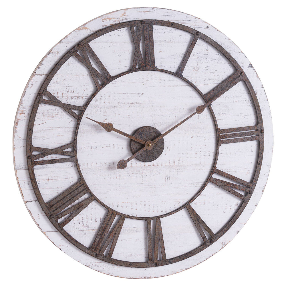 Rustic Wooden Clock with Aged Numerals and Hands - XShowhome Limited - Hills