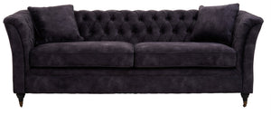 Sabrina Three Seat Grey Velvet Sofa - Canwell Interiors Limited - Xshowhome