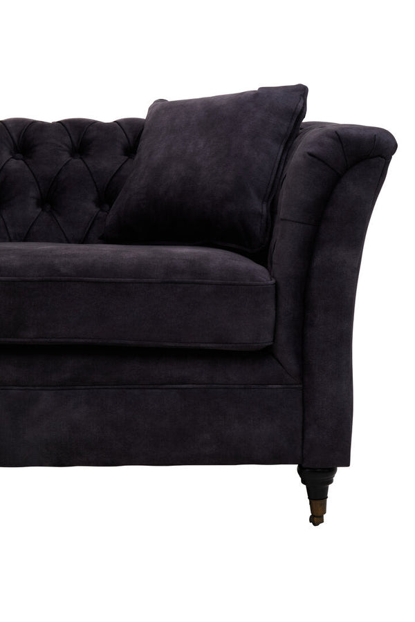 Sabrina Three Seat Grey Velvet Sofa - Canwell Interiors Limited - Xshowhome
