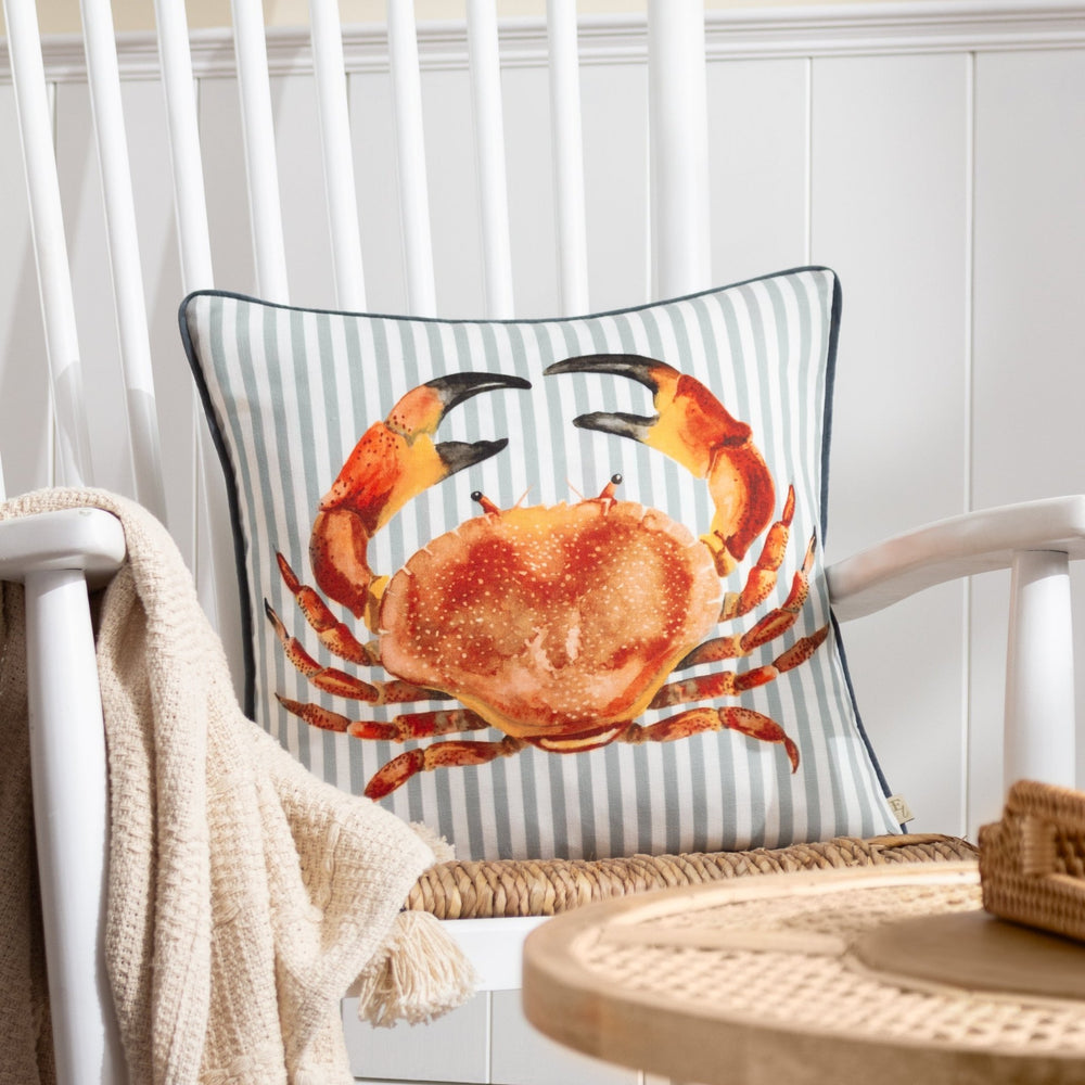 Salcombe Crab 43x43 Feather Filled Cushion Multi - Canwell Interiors Limited - Riva