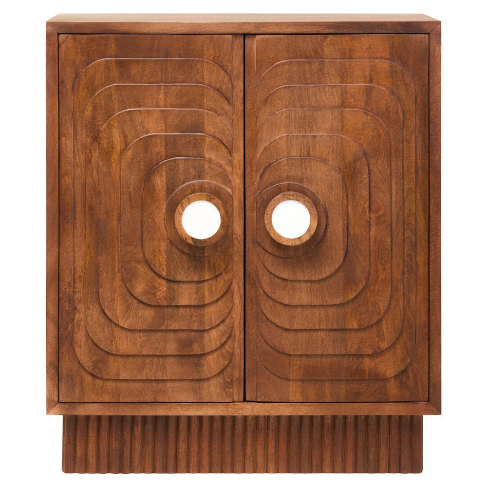 Sangar Two Door Mango Wood Carved Cabinet - Canwell Interiors Limited - Xshowhome