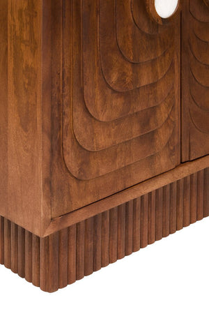 Sangar Two Door Mango Wood Carved Cabinet - Canwell Interiors Limited - Xshowhome