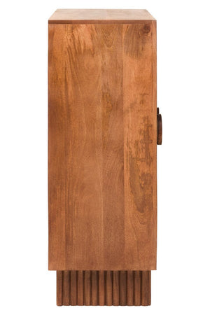 Sangar Two Door Mango Wood Carved Cabinet - Canwell Interiors Limited - Xshowhome