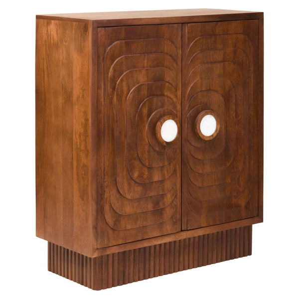 Sangar Two Door Mango Wood Carved Cabinet - XShowhome Limited - Xshowhome