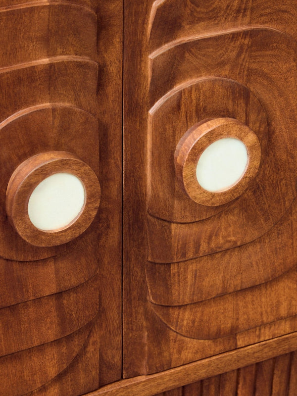 Sangar Two Door Mango Wood Carved Sideboard - XShowhome Limited - Xshowhome