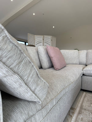 Santorini Sofa Grey Large Corner with Footstool - XShowhome Limited - Xshowhome