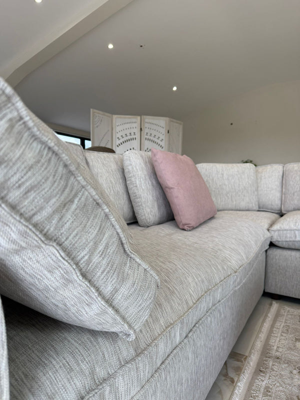 Santorini Sofa Grey Large Corner with Footstool - XShowhome Limited - Xshowhome