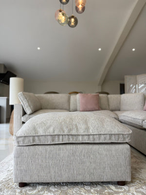 Santorini Sofa Grey Large Corner with Footstool - XShowhome Limited - Xshowhome