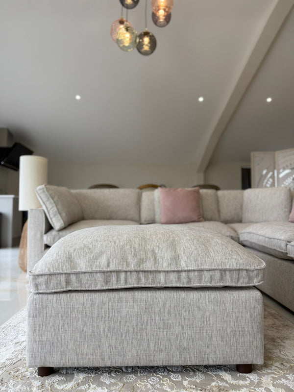 Santorini Sofa Grey Large Corner with Footstool - XShowhome Limited - Xshowhome