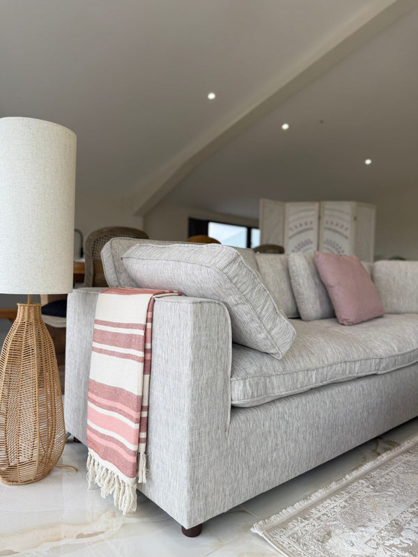 Santorini Sofa Grey Large Corner with Footstool - XShowhome Limited - Xshowhome