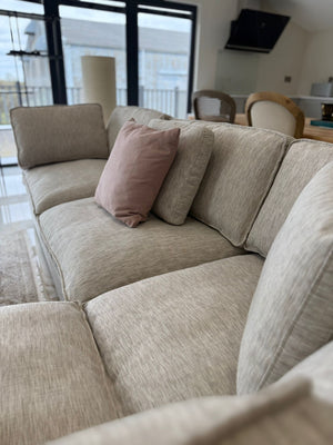 Santorini Sofa Grey Large Corner with Footstool - XShowhome Limited - Xshowhome