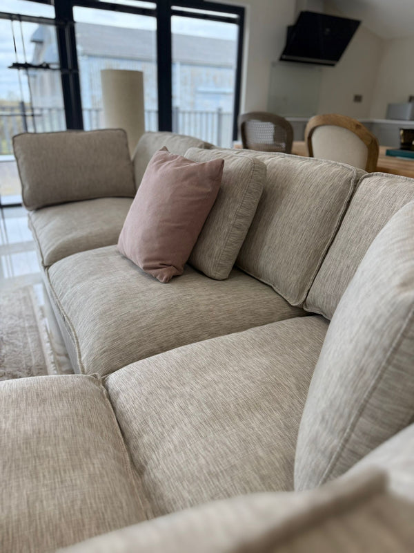 Santorini Sofa Grey Large Corner with Footstool - XShowhome Limited - Xshowhome
