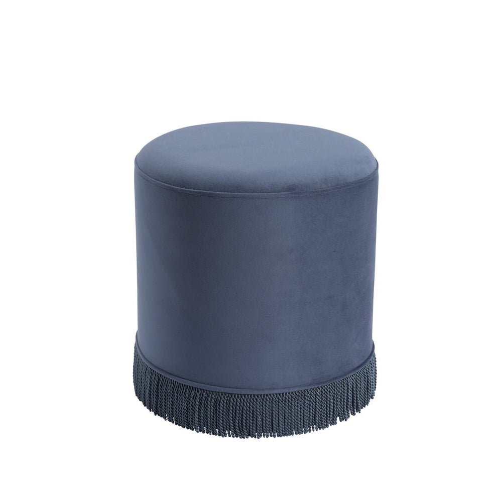 Santos Small French Blue Pouffe - Canwell Interiors Limited - Canwell