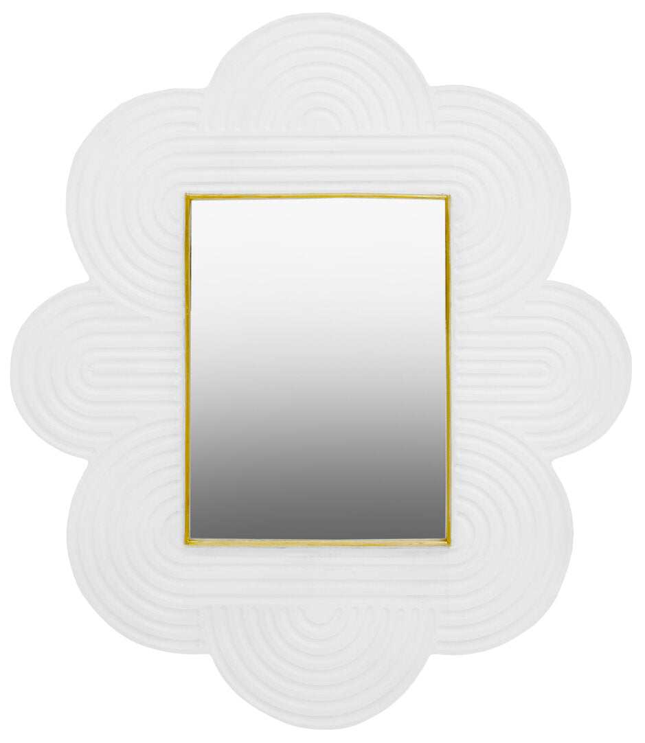 Saras White Finish Mango Wood Wall Mirror - Canwell Interiors Limited - Xshowhome