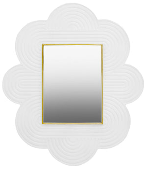Saras White Finish Mango Wood Wall Mirror - Canwell Interiors Limited - Xshowhome