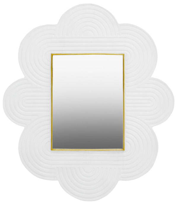 Saras White Finish Mango Wood Wall Mirror - Canwell Interiors Limited - Xshowhome