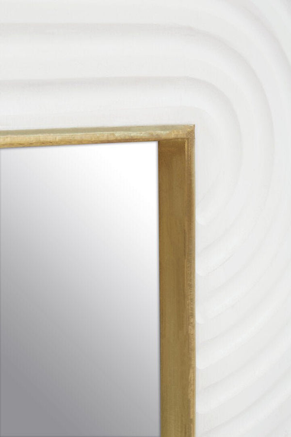 Saras White Finish Mango Wood Wall Mirror - Canwell Interiors Limited - Xshowhome