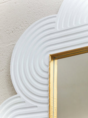 Saras White Finish Mango Wood Wall Mirror - Canwell Interiors Limited - Xshowhome