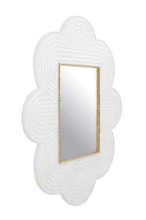 Saras White Finish Mango Wood Wall Mirror - Canwell Interiors Limited - Xshowhome