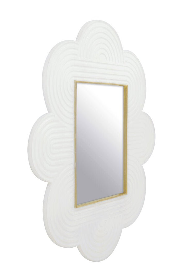 Saras White Finish Mango Wood Wall Mirror - Canwell Interiors Limited - Xshowhome