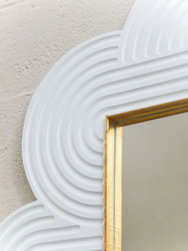 Saras White Finish Mango Wood Wall Mirror - XShowhome Limited - Xshowhome