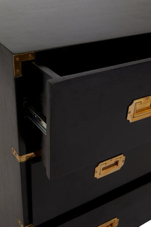 Sarter Four Drawer Black Mango Wood Chest - Canwell Interiors Limited - Xshowhome