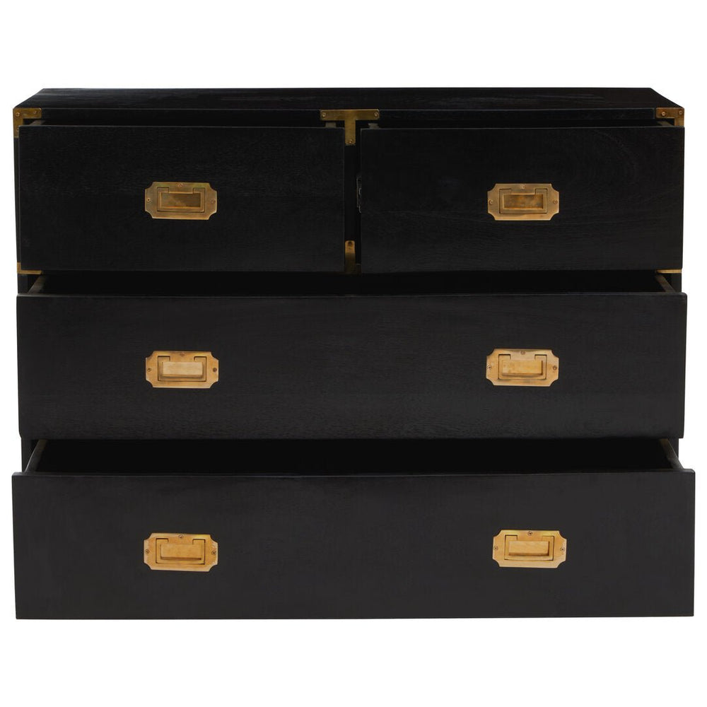 Sarter Four Drawer Black Mango Wood Chest - Canwell Interiors Limited - Xshowhome