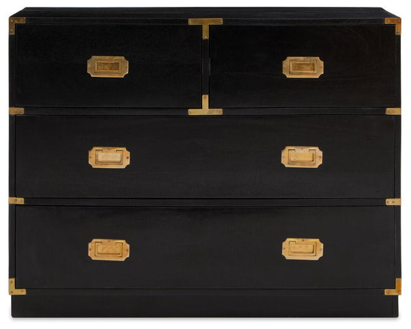Sarter Four Drawer Black Mango Wood Chest - Canwell Interiors Limited - Xshowhome