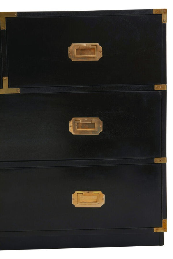 Sarter Four Drawer Black Mango Wood Chest - Canwell Interiors Limited - Xshowhome