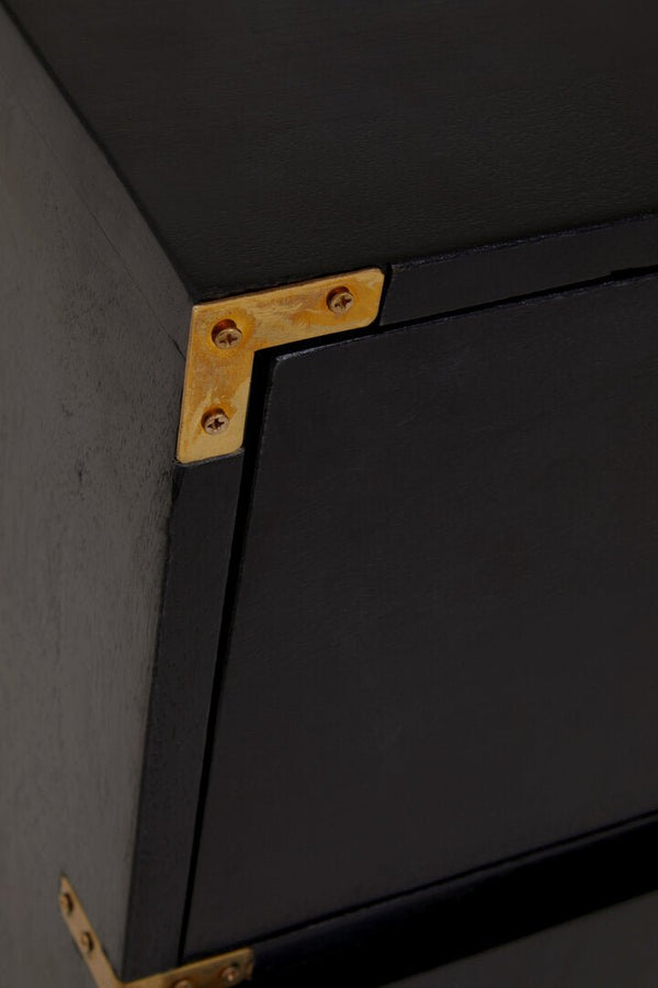 Sarter Four Drawer Black Mango Wood Chest - Canwell Interiors Limited - Xshowhome