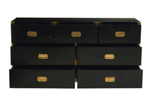 Sarter Seven Drawer Black Mango Wood Chest - Canwell Interiors Limited - Xshowhome