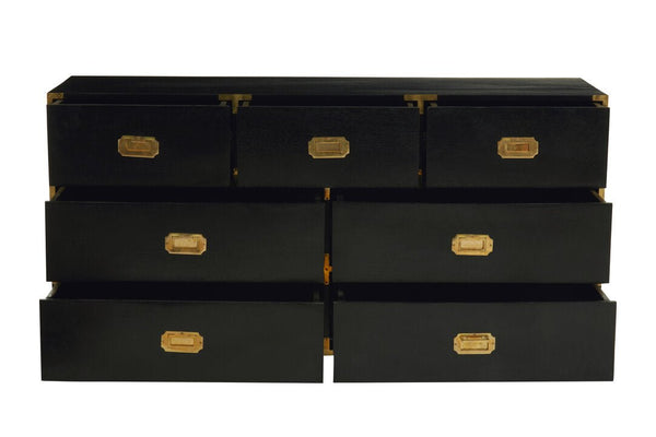 Sarter Seven Drawer Black Mango Wood Chest - Canwell Interiors Limited - Xshowhome