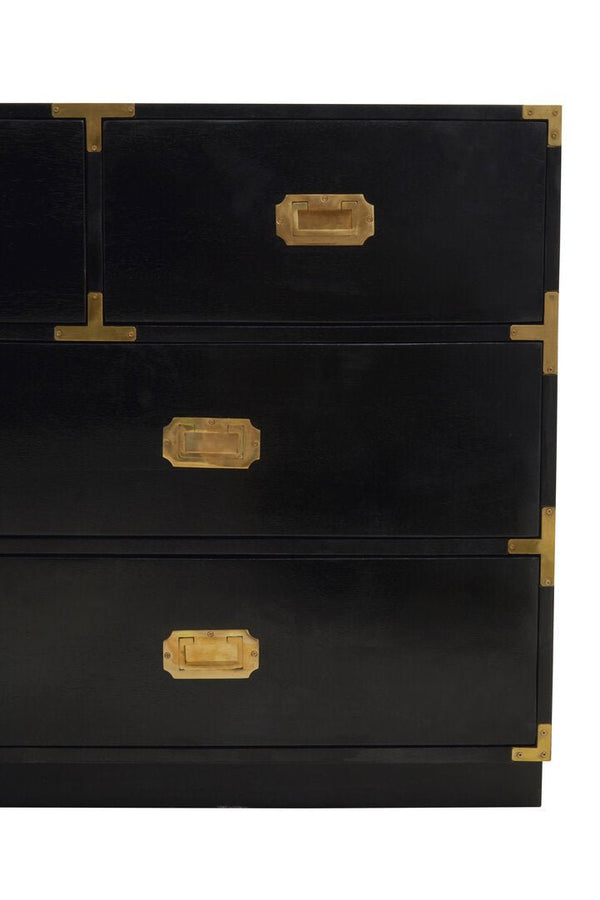 Sarter Seven Drawer Black Mango Wood Chest - Canwell Interiors Limited - Xshowhome