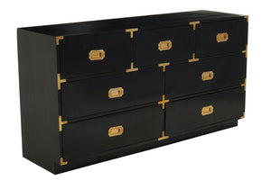 Sarter Seven Drawer Black Mango Wood Chest - Canwell Interiors Limited - Xshowhome