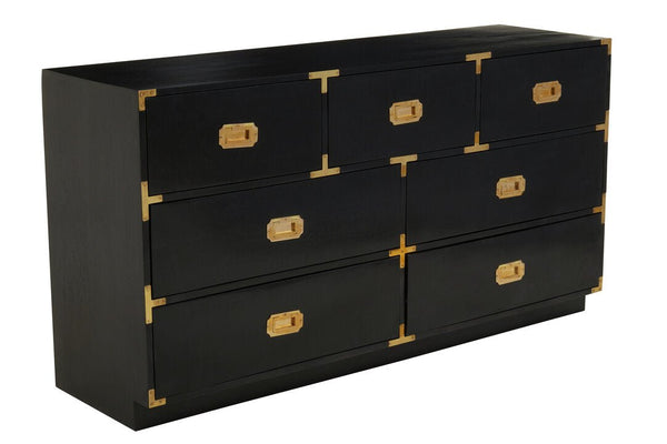Sarter Seven Drawer Black Mango Wood Chest - Canwell Interiors Limited - Xshowhome