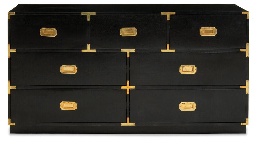 Sarter Seven Drawer Black Mango Wood Chest - Canwell Interiors Limited - Xshowhome