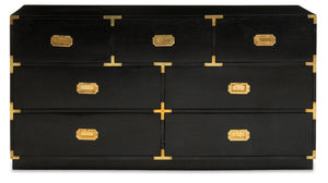 Sarter Seven Drawer Black Mango Wood Chest - Canwell Interiors Limited - Xshowhome