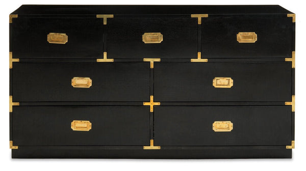 Sarter Seven Drawer Black Mango Wood Chest - Canwell Interiors Limited - Xshowhome