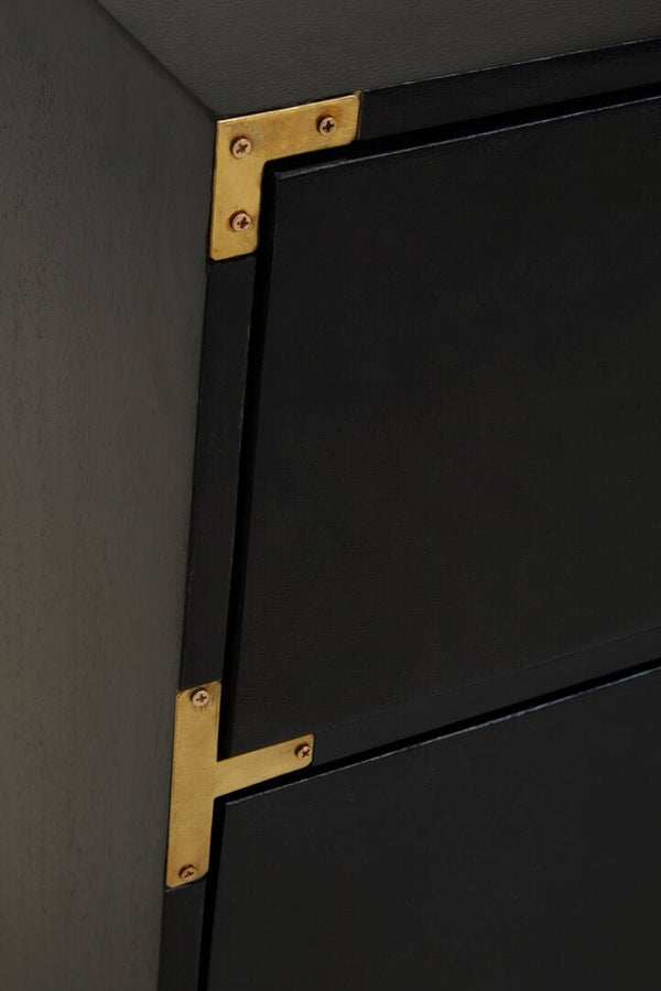 Sarter Seven Drawer Black Mango Wood Chest - Canwell Interiors Limited - Xshowhome