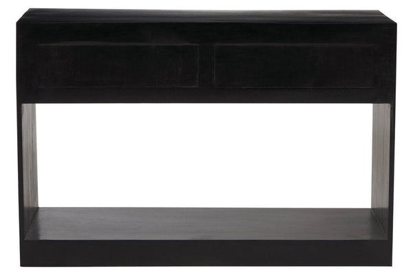 Sarter Two Drawer Black Mango Wood Console Table - Canwell Interiors Limited - Xshowhome