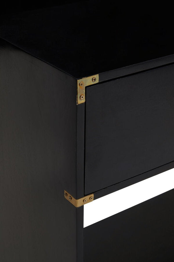 Sarter Two Drawer Black Mango Wood Console Table - Canwell Interiors Limited - Xshowhome