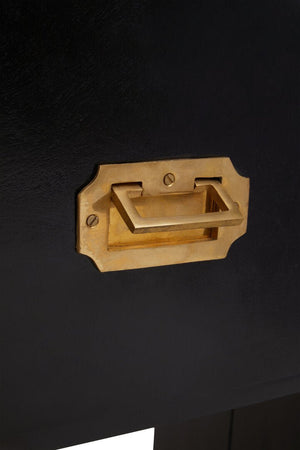 Sarter Two Drawer Black Mango Wood Console Table - Canwell Interiors Limited - Xshowhome