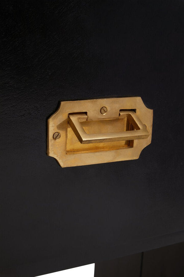 Sarter Two Drawer Black Mango Wood Console Table - Canwell Interiors Limited - Xshowhome