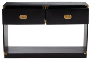 Sarter Two Drawer Black Mango Wood Console Table - XShowhome Limited - Xshowhome