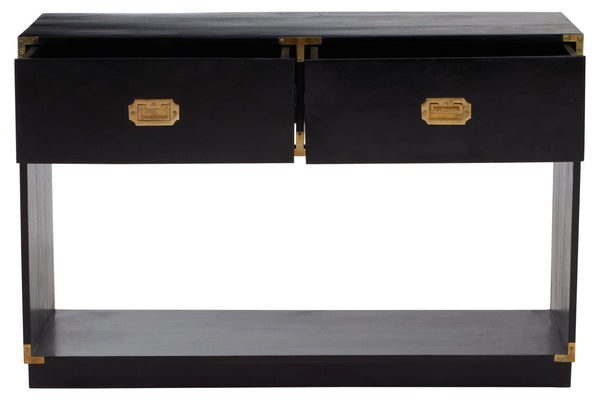 Sarter Two Drawer Black Mango Wood Console Table - XShowhome Limited - Xshowhome