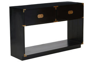 Sarter Two Drawer Black Mango Wood Console Table - XShowhome Limited - Xshowhome
