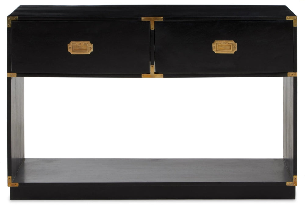Sarter Two Drawer Black Mango Wood Console Table - XShowhome Limited - Xshowhome