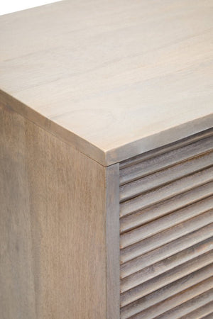 Satna Two Door Greywash Carved Mango Wood Sideboard - Canwell Interiors Limited - Xshowhome