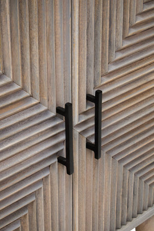 Satna Two Door Greywash Carved Mango Wood Sideboard - Canwell Interiors Limited - Xshowhome