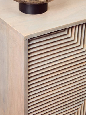 Satna Two Door Greywash Carved Mango Wood Sideboard - Canwell Interiors Limited - Xshowhome